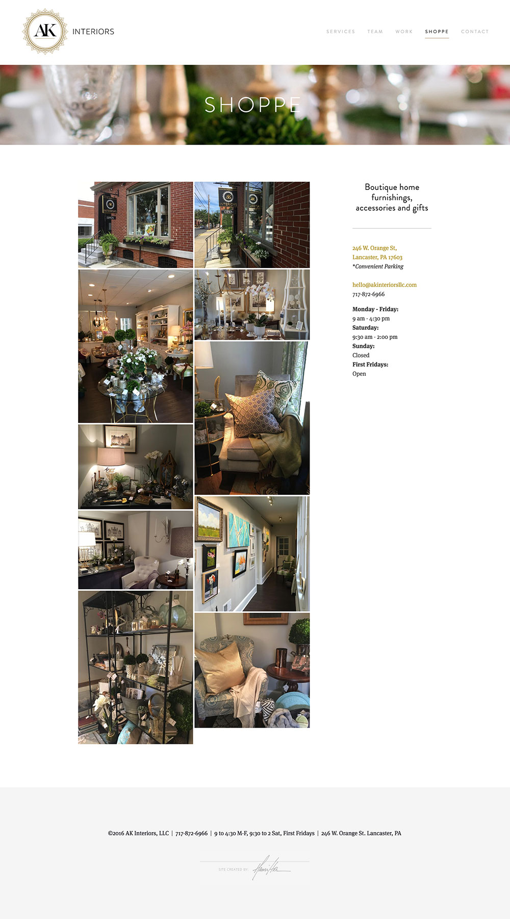 AK Interiors - Shoppe Page